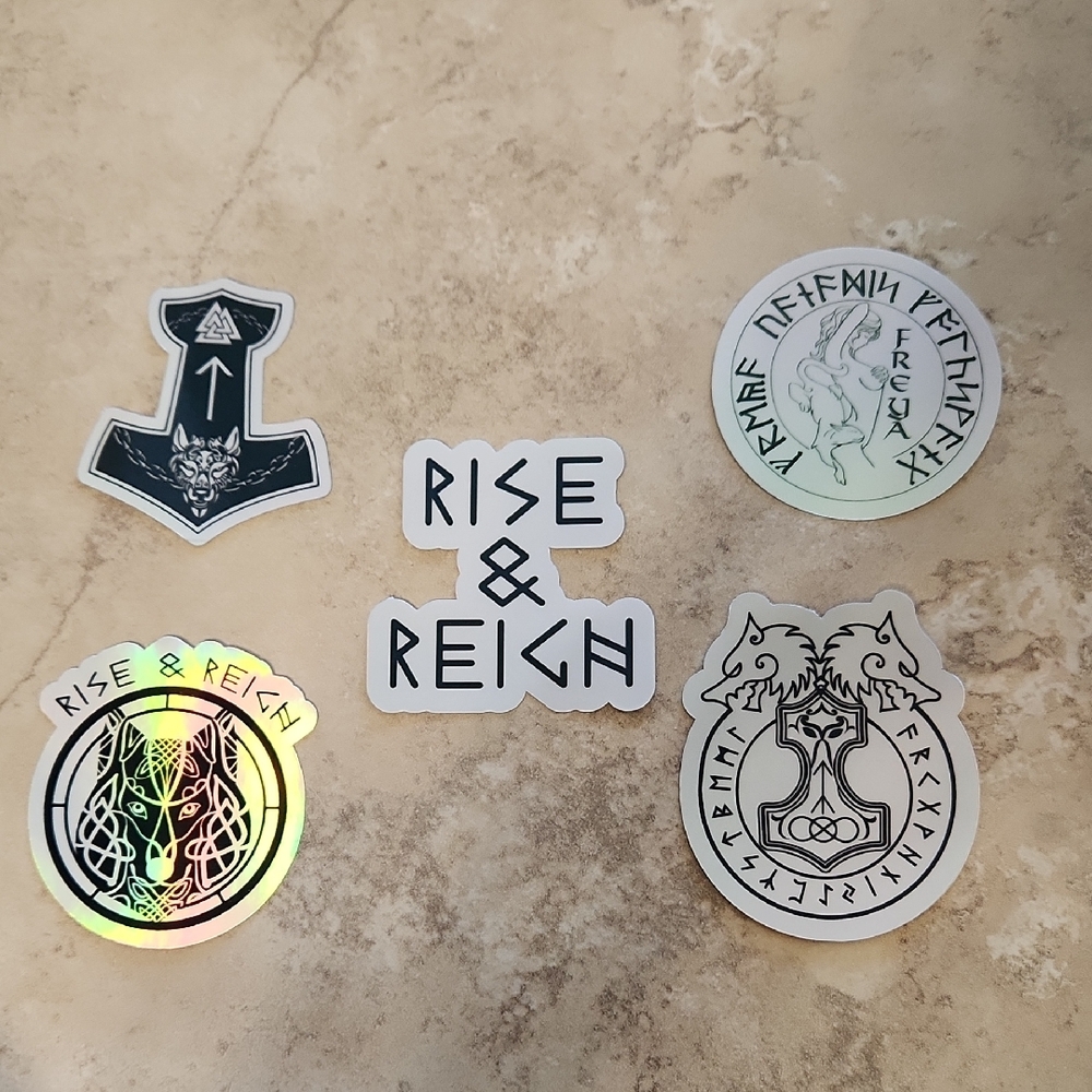 Nordic Viking Waterproof Holograpic Sticker Set